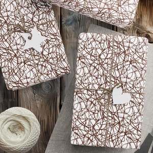 Bruin abstract inpakpapier trendy artistiek cadeaupapier modern papier designer cadeaupapier mannelijk rustiek cadeaupapier ambachtelijke cadeaupapier rol