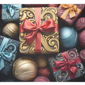 Christmas Jigsaw Puzzle 1000 Piece Festive Holiday Puzzles Winter Pastel Family Fun Christmas Gift Idea Unique Xmas Puzzle Wrapped Gift