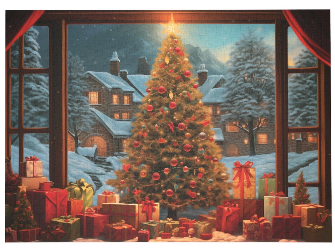 Ready For The Tree 1000 Piece Christmas Puzzle - Holiday Jigsaw With Snowman & Christmas Tree