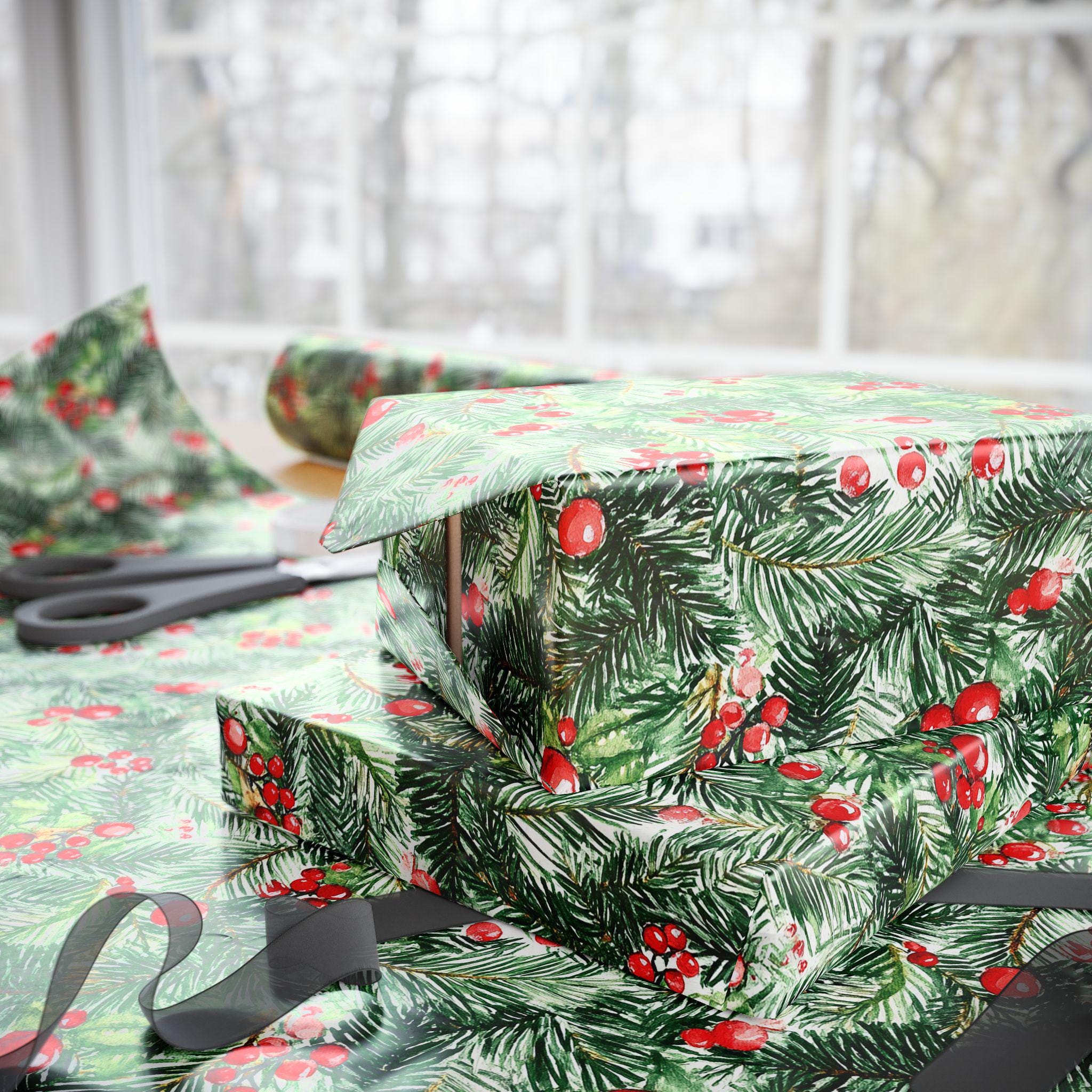 Aazon.co: Sanixin 100 Sheets Black Xas Santa Tissue Paper Santa Snowflake Patterned Christas - View #14