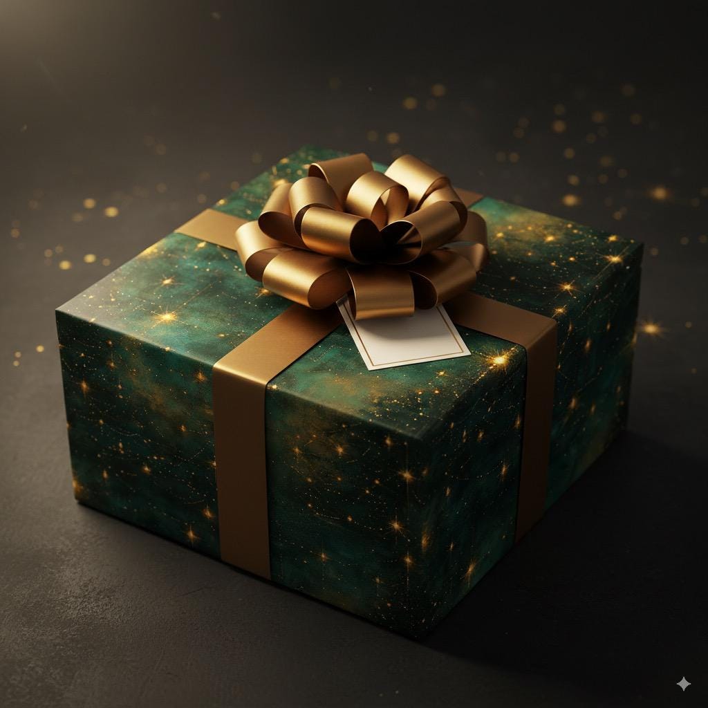 Celestial Gold Cadeaupapier Kerstnacht Cadeaupapier Sterrengroen Galaxy Papier Nachtelijke Hemel Cadeaupapier Cosmic Party Papier Feestdagen Glitter