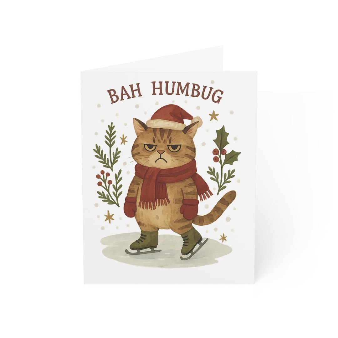Grumpy Cat Christmas Card Holiday Greeting Card Set With Cute Festive ...