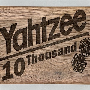 Walnut Yahtzee / 10 Thousand Game Box