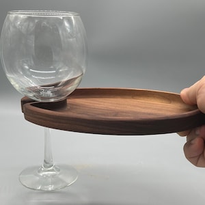 Set of 4 Walnut Personal Charcuterie Boards with Wine Glass Holder – Handcrafted & Customizable with Laser Engraving