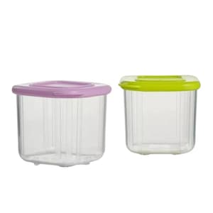Tupperware Clear Mates Mini Snack Containers: Lilac & Lime Green, Set of 2