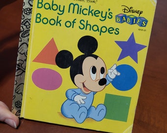 VINTAGE 1986 DISNEY BABIES: Baby Mickey's Book of Shapes (golden