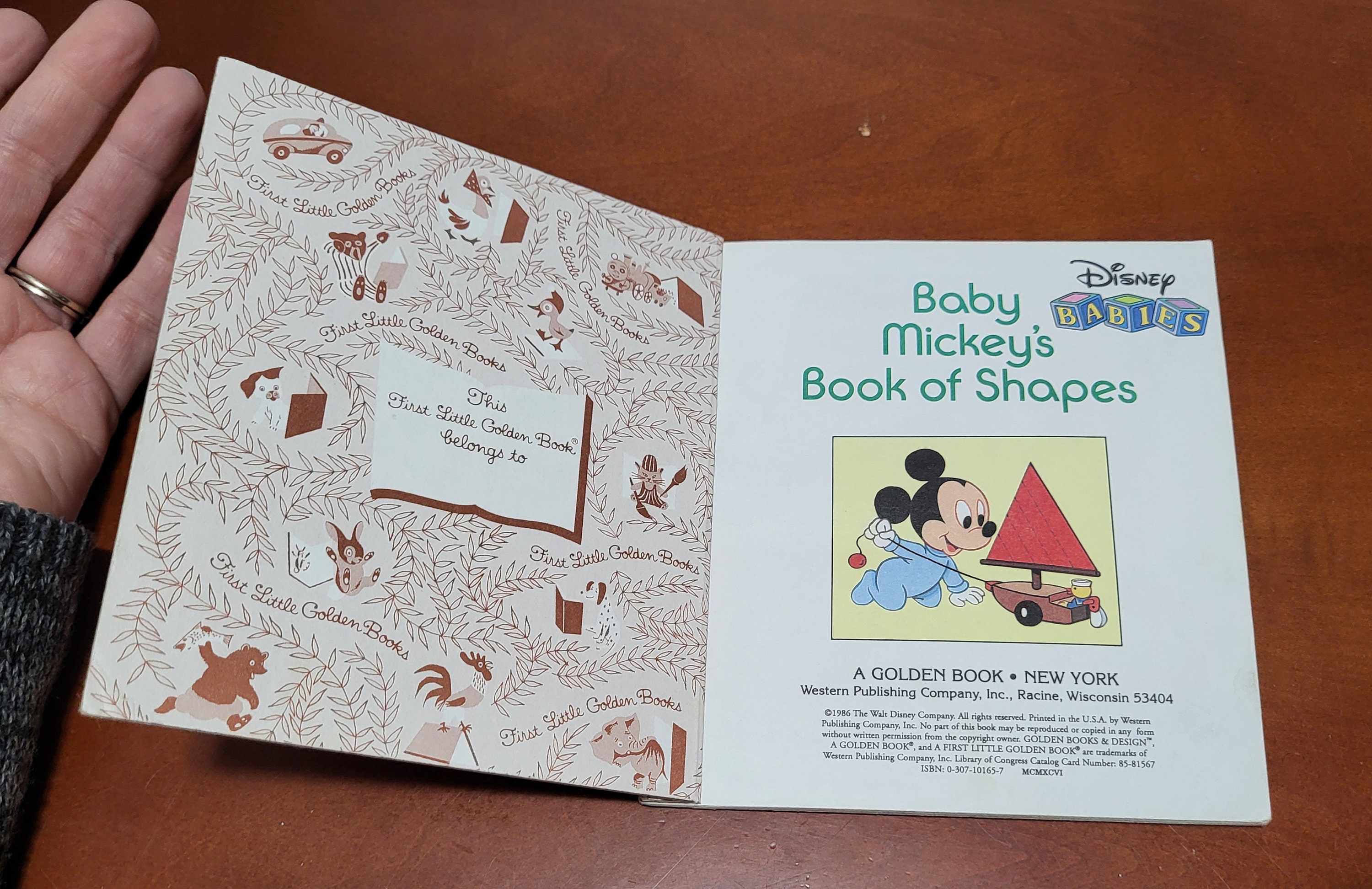 VINTAGE 1986 DISNEY BABIES: Baby Mickey's Book of Shapes (golden