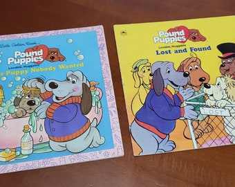 Vintage Pound Puppies Golden Books: Lost and Found & The Puppy Nobody Wanted