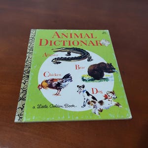 1960 Animal Dictionary (Hardcover), Vintage Little Golden Book, Children&#39;s Books, Vintage Kids Classics