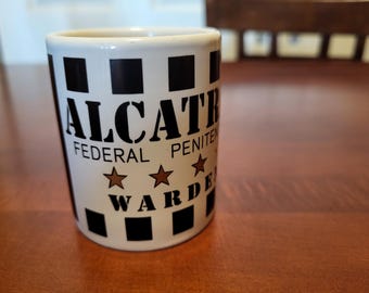 Vintage Alcatraz Warden Mini Mug: Novelty Souvenir