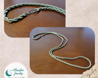 ネックレス vintage FrenchRope necklace Vintage French Rope Chain With Patterned Double Links - 18