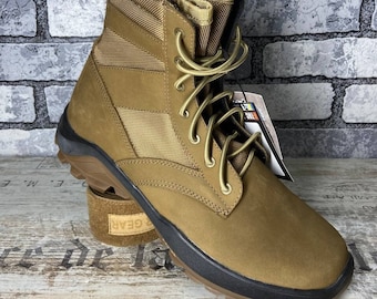 Escudo de armas de Ucrania. Botas tácticas militares/de trabajo PTNPNX A2, talla 10 (EE. UU.) 43 (UE). Calzado militar de cuero.