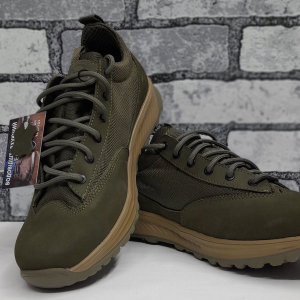 Ukrainian Military/Work Tactical Boots PTNPNX C3. Natural Leather Sneakers. Tactical socks as gift. Giveaway