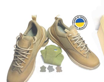 Ukrainian Military/Work Shoes PTNPNX C2. Tactical Brown Leather Sneakers. Men's Vintage Sneakers. Waterproof Shoes. Vintage Footwear.