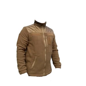 Ukrainian fleece jacket, Outdoor windproof jacket, Army zipped jacket , Airsoft coyote jacket, Surplus military gift