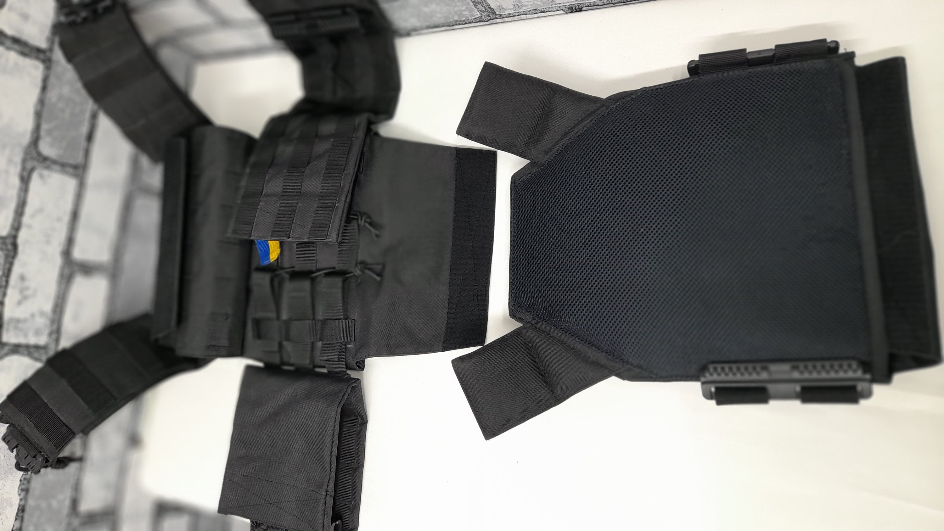 Ukrainian Black Body Armor Without Plates. With Fast Reset. Walkie 