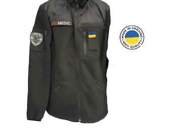 Chaqueta táctica de forro polar de color oliva ucraniano Uinforms, chaqueta militar de color oliva, chaqueta militar con cremallera