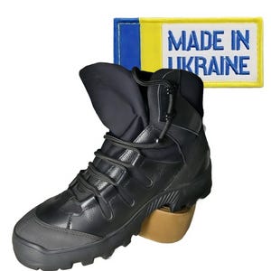 Ukrainian Leather Sneakers, Handmade leather sneakers, Military high-strength Leather Boots, Black Army Boots. Vintage Boots Sale.