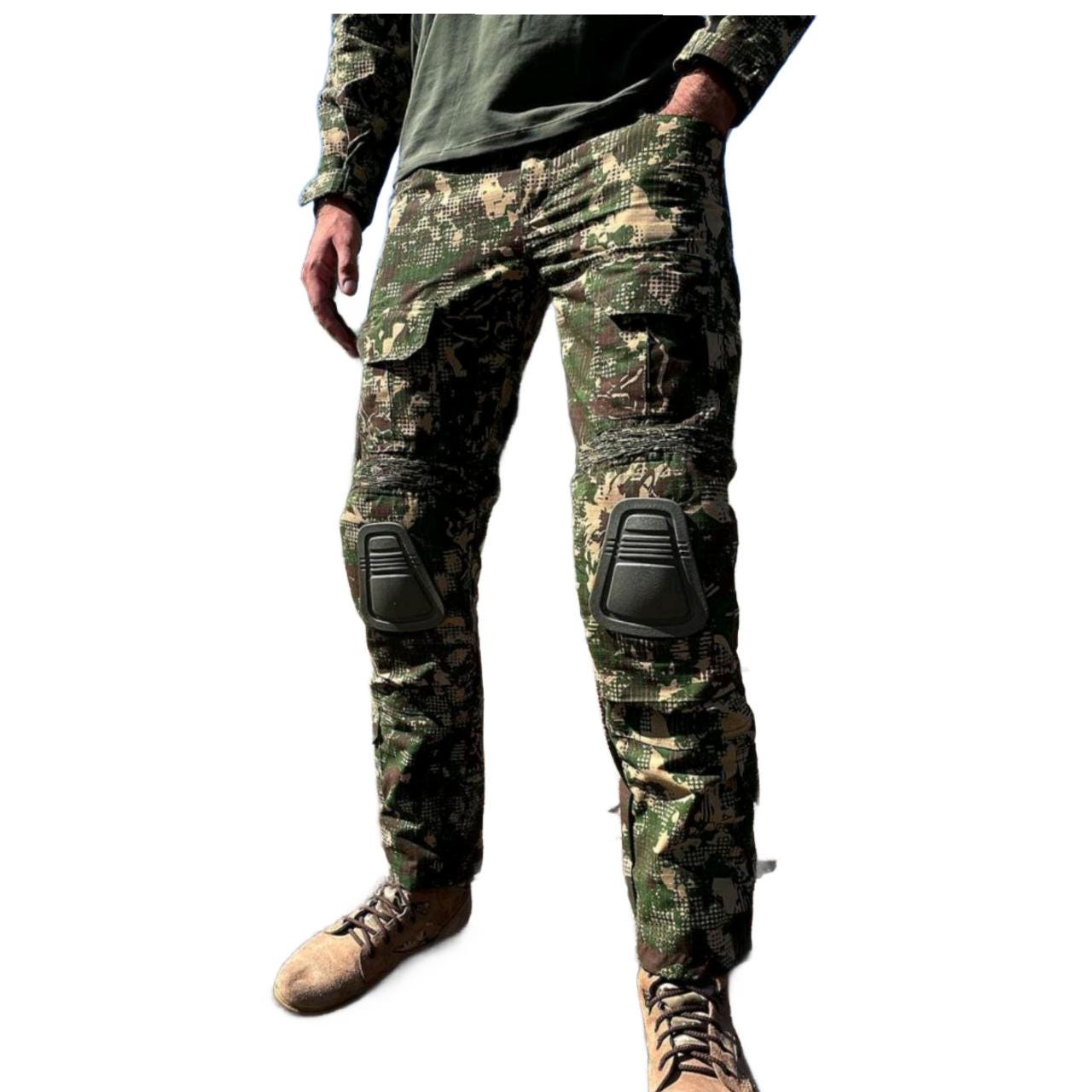Ukrainian Pixel Combat Pants with Knee Pads - Military Style - Ukrainian Army Uniform.