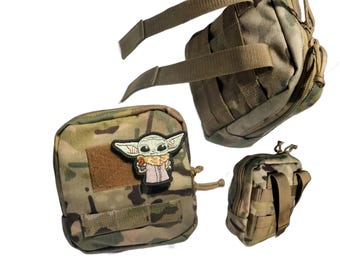 Tactical BELLY Bag with MOLLE Straps. Utility GP-S sized Pouch with one Large Compartment . Military Multicam Molle Pouch.