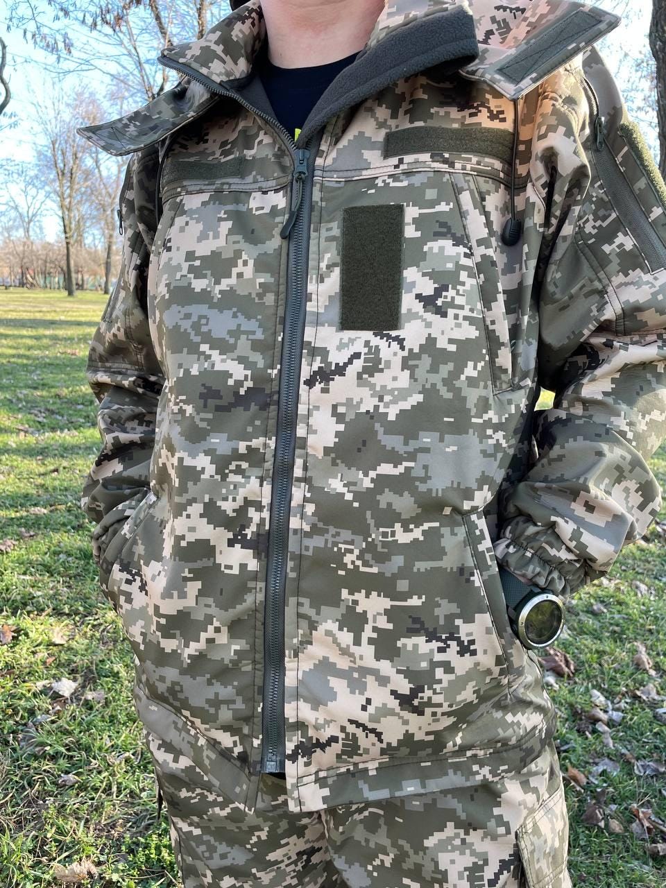 Ukrainian Tactical Softshell Jacket. Combat Hooded Jacket. Outdoor