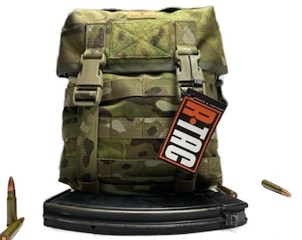 Tactical MOLLE Utility Pouch – Multicam Military Gear Bag with Buckle Closure, Cordura Survival Pouch for Army, Hunting, Airsoft