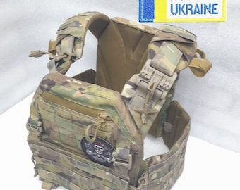 ウクライナ軍プレートキャリアベスト、マルチカム迷彩タクティカル