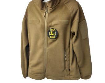 Chaqueta polar táctica ucraniana - Chaqueta polar militar con cremallera - Chaqueta de combate marrón vintage