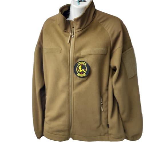 Ukrainian Tactical Fleece Jacket - Army Zipped Fleece Jacket - Vintage Brown Combat Jacket