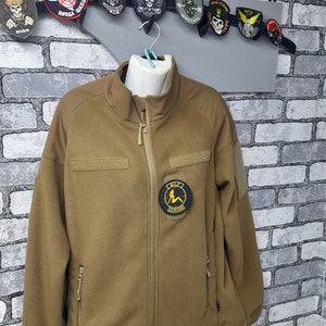 Ukrainian Tactical Fleece Jacket - Army Zipped Fleece Jacket - Vintage Brown Combat Jacket image 4