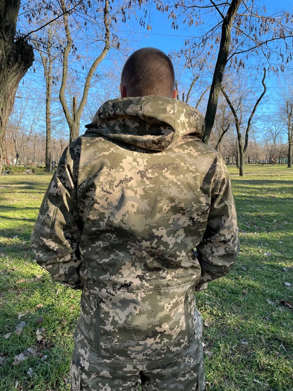 ミリタリー Rare Custom Made Military Combat Soldier Ukrainian Tactical Softshell Jacket. Combat Hooded Jacket. Outdoor