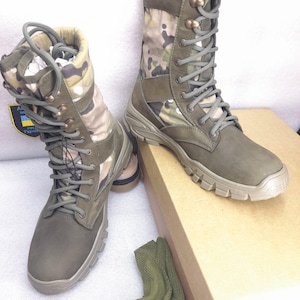 Ukrainian Military/Work Tactical Boots B2. MULTICAM Army Boots. Men&#39;s Combat Boots. Leather Tactical Boots. Airsoft Boots