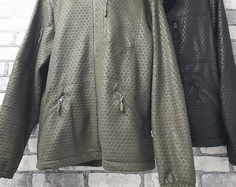 Chaqueta polar táctica ucraniana / Chaqueta con capucha / Chaqueta cortavientos para exteriores / Chaqueta militar con cremallera / Chaqueta polar color oliva negro