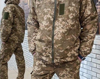 Tactical Winter Uniform Set Jacket & Pants | Waterproof Military Camo Suit | Fleece Lined Combat Clothing | PTNPNX Ukrainian Uniform MM14