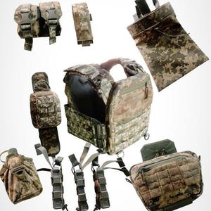 Professional MM14 Plate Carrier with pouches and bags - PIXEL Body Armor PTNPNX CS Line Gear.