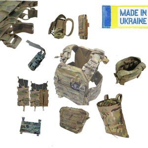 Professional Body Armor PTNPNX GU gen.3 - Best Assault Plate Carrier Config - Complete set of Buletproof Vest and all Necessary Bags/Pouches