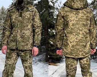 Military Winter Jacket Bushlat MM14 – Tactical Army Coat with Hood – Warm Camouflage Field Uniform – Ukrainian Winter Combat Jacket PTNPNX