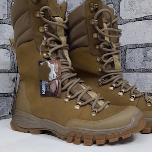 Ukrainian coat of arms. Military/Work Tactical Boots. Demi-season boots EU41 EU43 EU44  US7 10 11 Handmade high leather boots PTNPNX KEVLAR