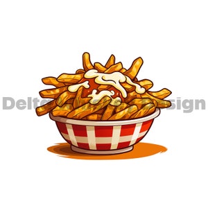Logo Poutine svg - pdf, png, jpeg - DIY Culinary Decor, Foodie Art, Logo maker, création de logo, logo restaurant