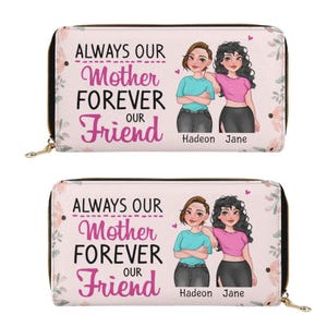 Cartera de piel sintética con cremallera