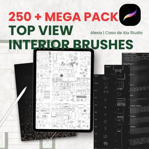 250+ INTERIOR ARCHITECTURE PROCREATE Brushes | Procreate Brush Set | Floor Plan Brushes | Interior Design | Interior Stamps