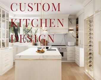 CUSTOM 3D KITCHEN Design | Interior Design | Kitchen Renovation | Realistic Rendering from Floor Plan | Custom Layout | AirBnB Decor