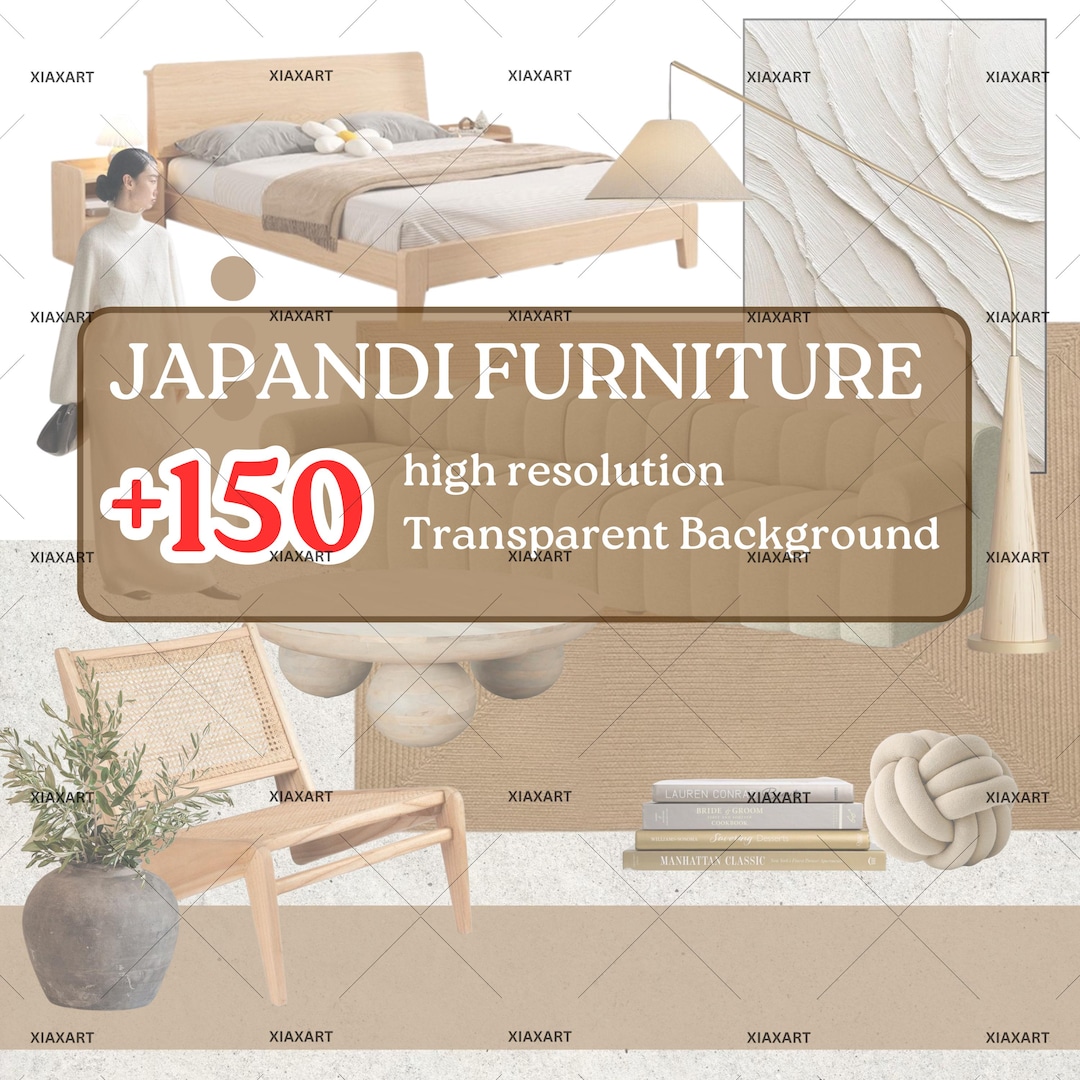 Premium Japandi Furniture PNG Pack | Interior Design | Architecture ...