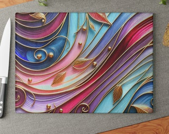 Glass Cutting Board, Luxurious Style, Charcuterie Board, Glass Board, Kitchen Platter, Kitchen Board, Gifts For Women, Gifts For Weddings