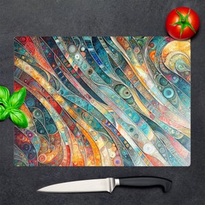 Glass Cutting Board, 11" x 15" Charcuterie Board, Beautiful Luxurious Style, Kitchen Decor, Gifts For Holidays, Housewarming Gifts