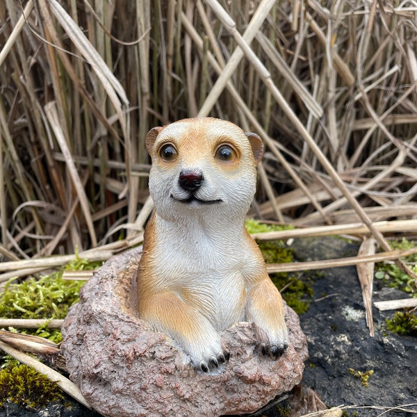 Erdmännchen Erdmann Deko Garten Haus Figur Scherzartikel Tier