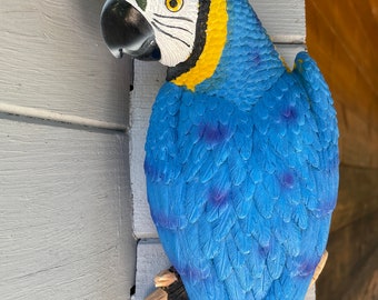 Papagei Ara Blau Gelb Deko zur Wandbefestigung