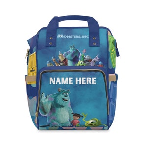 Monster's Inc Diaper Backpack- Boy's Diaper Backpack- Boo- Mike-Sulley- Pixar Backpack- Toddler gift- Baby Shower gift-Personalized Backpack