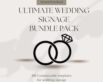 Elegante Hochzeitsschilder-Kollektion: 100% anpassbar, Sofortdownload auf Canva