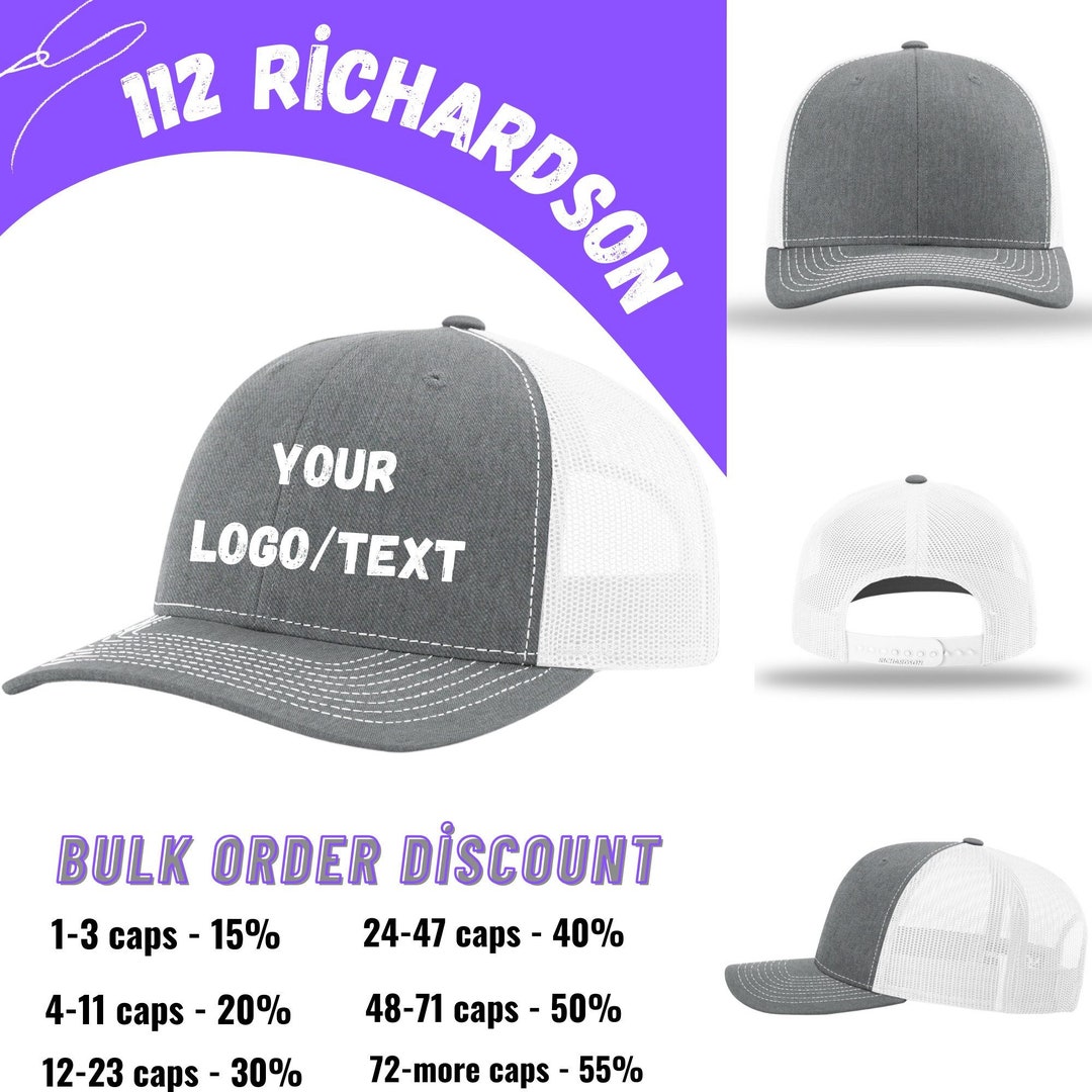 112 Richardson Cap, Customized 112 Richardson Cap, Your Logo or Text on